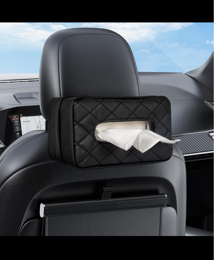 حافظة مناديل فاخرة للسيارات — premium Leather car tissue holder